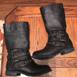 XOXO Girls Black Leather Boots